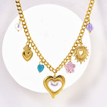Cargar imagen en el visor de la galería, Collar charms corazones - C0033
