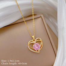 Cargar imagen en el visor de la galería, Collar corazón doble - C0040
