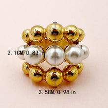Cargar imagen en el visor de la galería, Anillo esferas bicolor - R0076
