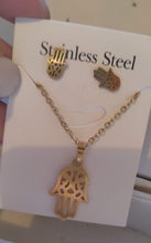 Cargar imagen en el visor de la galería, C-acero30 (Collar con aretes, acero inoxidable)
